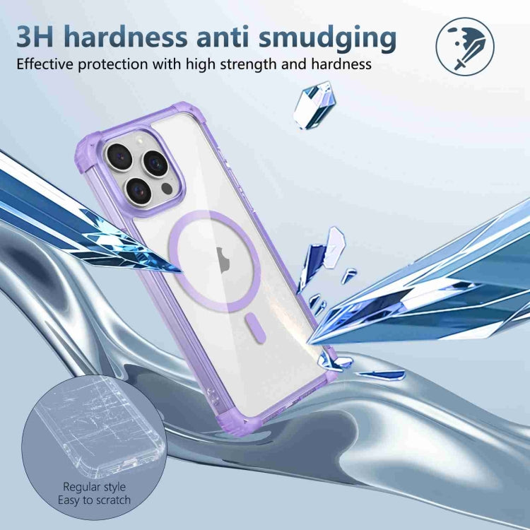 For iPhone 13 Pro Transparent MagSafe Magnetic Phone Case(Purple) - iPhone 13 Pro Cases by buy2fix | Online Shopping UK | buy2fix