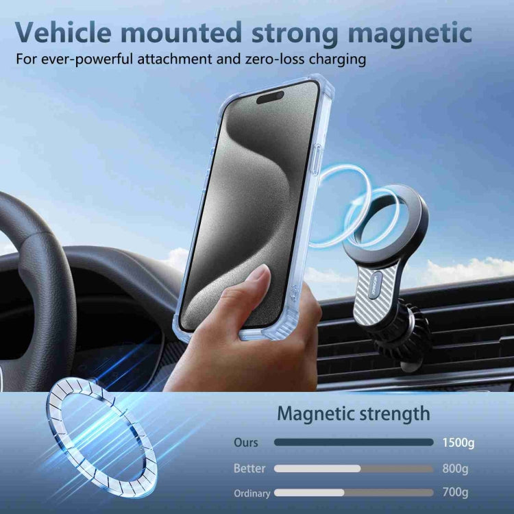 For iPhone 14 Plus Transparent MagSafe Magnetic Phone Case(Blue) - iPhone 14 Plus Cases by buy2fix | Online Shopping UK | buy2fix