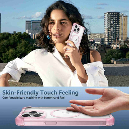 For iPhone 15 Pro Max Transparent MagSafe Magnetic Phone Case(Pink) - iPhone 15 Pro Max Cases by buy2fix | Online Shopping UK | buy2fix