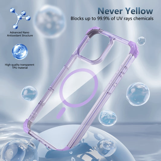 For iPhone 16 Pro Transparent MagSafe Magnetic Phone Case(Purple) by buy2fix