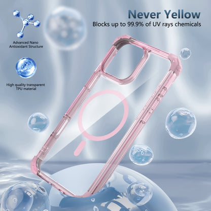 For iPhone 16 Pro Max Transparent MagSafe Magnetic Phone Case(Pink) - iPhone 16 Pro Max Cases by buy2fix | Online Shopping UK | buy2fix