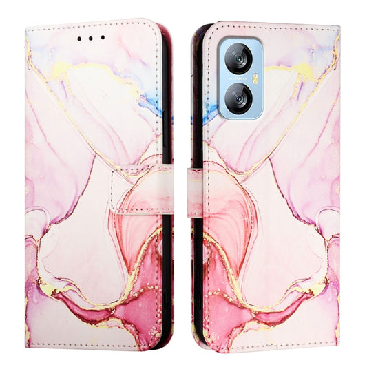 For Blackview A52 PT003 Marble Pattern Flip Leather Phone Case(Rose Gold) by buy2fix