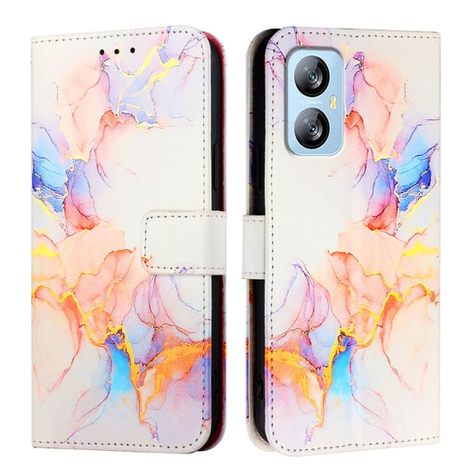 For Blackview A52 PT003 Marble Pattern Flip Leather Phone Case(Galaxy Marble White) by buy2fix