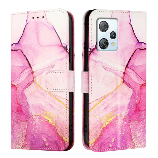 For Blackview A53 PT003 Marble Pattern Flip Leather Phone Case(Pink Purple Gold) by buy2fix