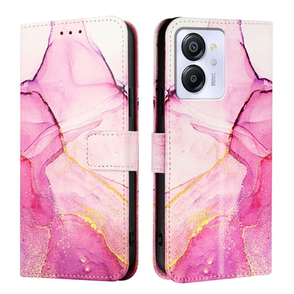 For Blackview Color 8 PT003 Marble Pattern Flip Leather Phone Case(Pink Purple Gold) - More Brand by buy2fix | Online Shopping UK | buy2fix