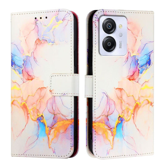 For Blackview Color 8 PT003 Marble Pattern Flip Leather Phone Case(Galaxy Marble White) by buy2fix