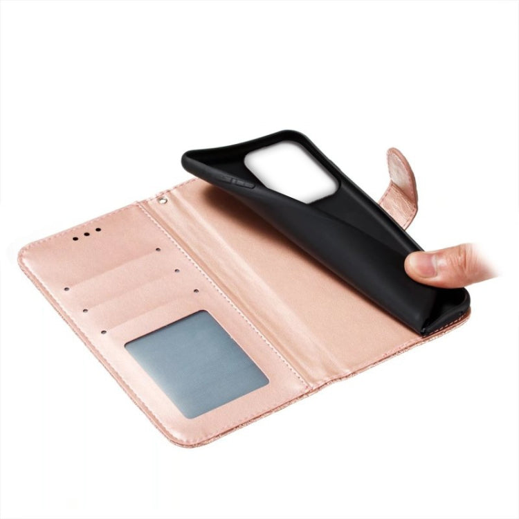 For Motorola Moto G Play 2024 Lace Flower Embossing Flip Leather Phone Case(Rose Gold) - Motorola Cases by buy2fix | Online Shopping UK | buy2fix