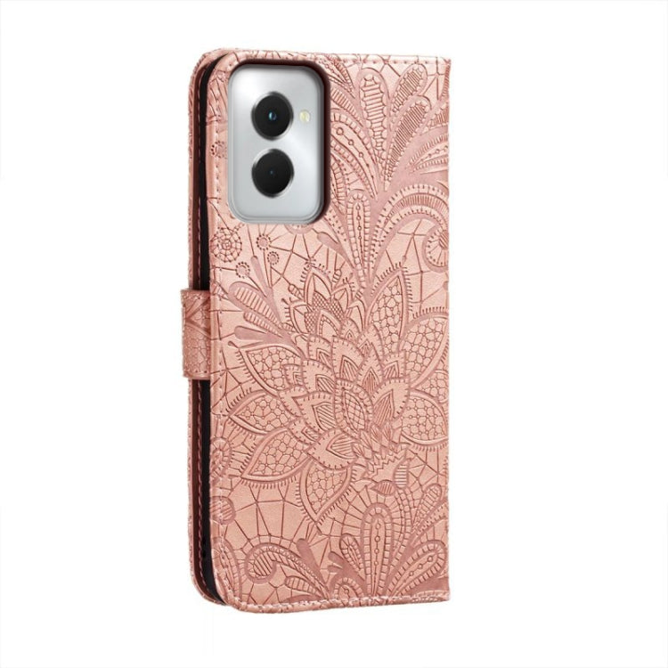 For Motorola Moto G Power 5G 2024 Lace Flower Embossing Flip Leather Phone Case(Rose Gold) - Motorola Cases by buy2fix | Online Shopping UK | buy2fix