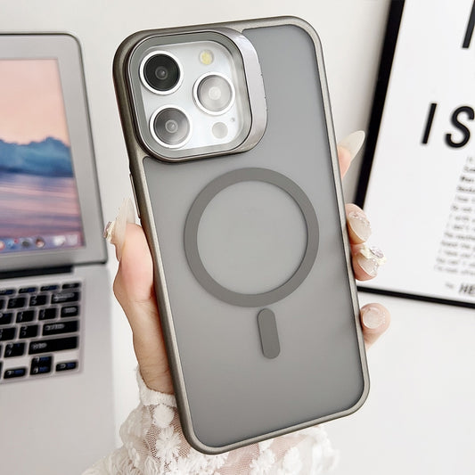 For iPhone 15 Pro J3 Magsafe Frame Bracket Shockproof Phone Case(Grey) - iPhone 15 Pro Cases by buy2fix | Online Shopping UK | buy2fix