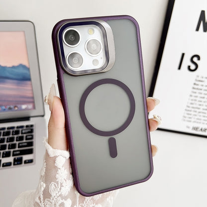 For iPhone 15 Pro J3 Magsafe Frame Bracket Shockproof Phone Case(Dark Purple) - iPhone 15 Pro Cases by buy2fix | Online Shopping UK | buy2fix