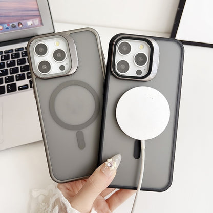 For iPhone 15 Plus J3 Magsafe Frame Bracket Shockproof Phone Case(Grey) - iPhone 15 Plus Cases by buy2fix | Online Shopping UK | buy2fix