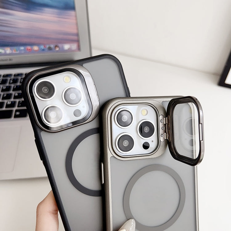 For iPhone 12 Pro J3 Magsafe Frame Bracket Shockproof Phone Case(Grey) - iPhone 12 / 12 Pro Cases by buy2fix | Online Shopping UK | buy2fix