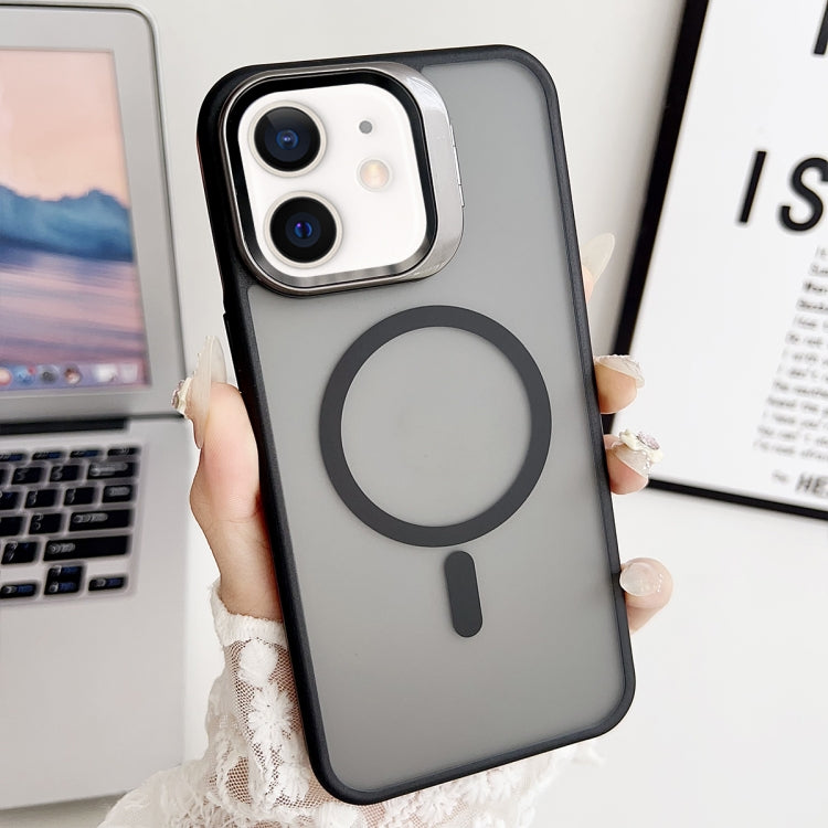 For iPhone 12 J3 Magsafe Frame Bracket Shockproof Phone Case(Black) - iPhone 12 / 12 Pro Cases by buy2fix | Online Shopping UK | buy2fix