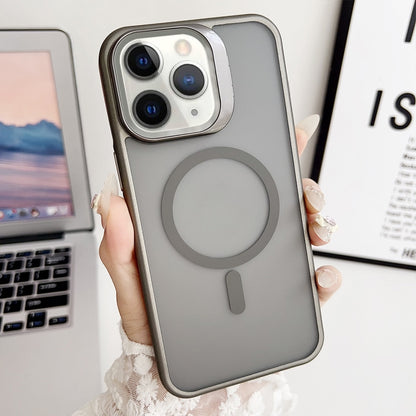 For iPhone 11 Pro Max J3 Magsafe Frame Bracket Shockproof Phone Case(Grey) - iPhone 11 Pro Max Cases by buy2fix | Online Shopping UK | buy2fix