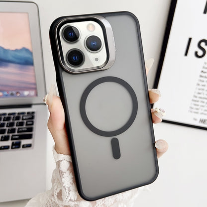 For iPhone 11 Pro Max J3 Magsafe Frame Bracket Shockproof Phone Case(Black) - iPhone 11 Pro Max Cases by buy2fix | Online Shopping UK | buy2fix