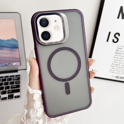 For iPhone 11 J3 Magsafe Frame Bracket Shockproof Phone Case(Dark Purple) - iPhone 11 Cases by buy2fix | Online Shopping UK | buy2fix