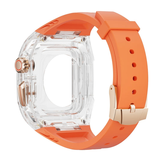 For Apple Watch Ultra 3 / 2 49mm Modified PC Hybrid TPU Watch Case Band(Orange Transparent) by buy2fix