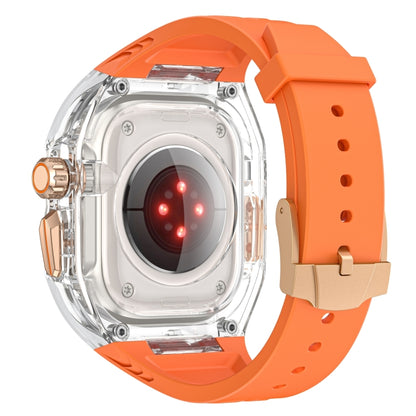 For Apple Watch Ultra 3 / 2 49mm Modified PC Hybrid TPU Watch Case Band(Orange Transparent) by buy2fix