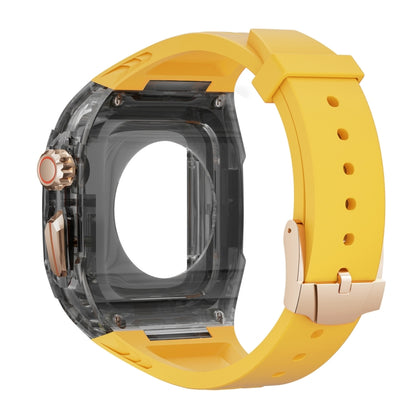 For Apple Watch Ultra 49mm Modified PC Hybrid TPU Watch Case Band(Yellow Clear Black) by buy2fix