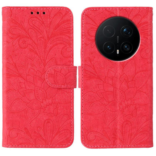 For Honor Magic8 Pro Lace Flower Embossing Flip Leather Phone Case(Red)