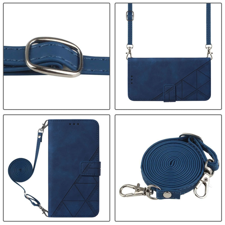 For Blackview A52 Crossbody 3D Embossed Flip Leather Phone Case(Blue) - More Brand by buy2fix | Online Shopping UK | buy2fix