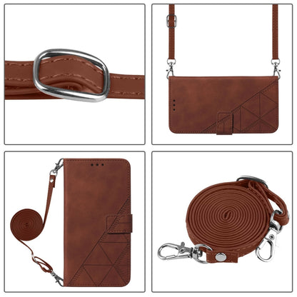 For Blackview A52 Crossbody 3D Embossed Flip Leather Phone Case(Brown) - More Brand by buy2fix | Online Shopping UK | buy2fix