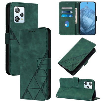 For Blackview A53 Crossbody 3D Embossed Flip Leather Phone Case(Green) - More Brand by buy2fix | Online Shopping UK | buy2fix