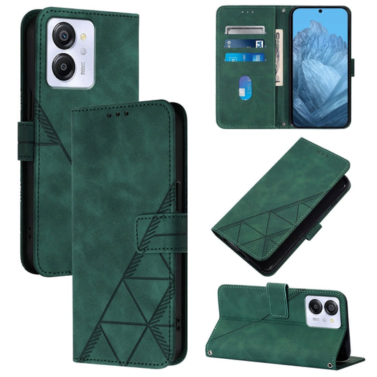 For Blackview Color 8 Crossbody 3D Embossed Flip Leather Phone Case(Dark Green)