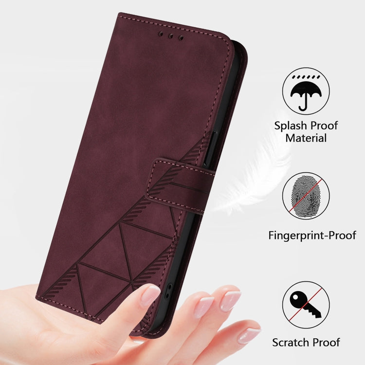 For Blackview Shark 8 Crossbody 3D Embossed Flip Leather Phone Case(Wine Red) by buy2fix