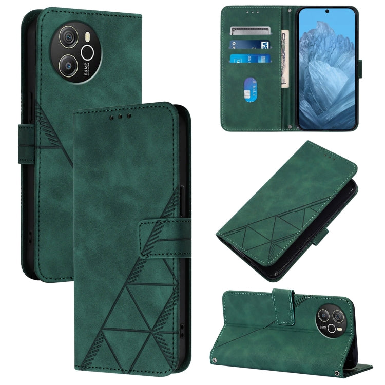 For Blackview Shark 8 Crossbody 3D Embossed Flip Leather Phone Case(Green) - More Brand by buy2fix | Online Shopping UK | buy2fix