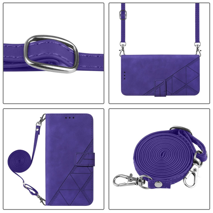 For Blackview Shark 8 Crossbody 3D Embossed Flip Leather Phone Case(Purple) - More Brand by buy2fix | Online Shopping UK | buy2fix