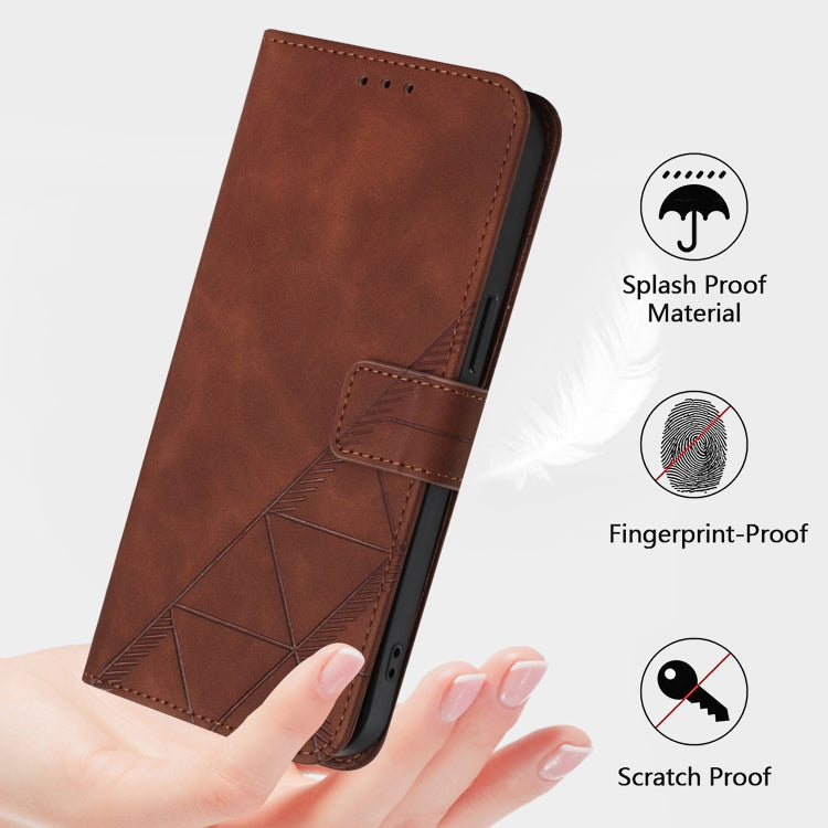 For Blackview Shark 8 Crossbody 3D Embossed Flip Leather Phone Case(Brown) - More Brand by buy2fix | Online Shopping UK | buy2fix