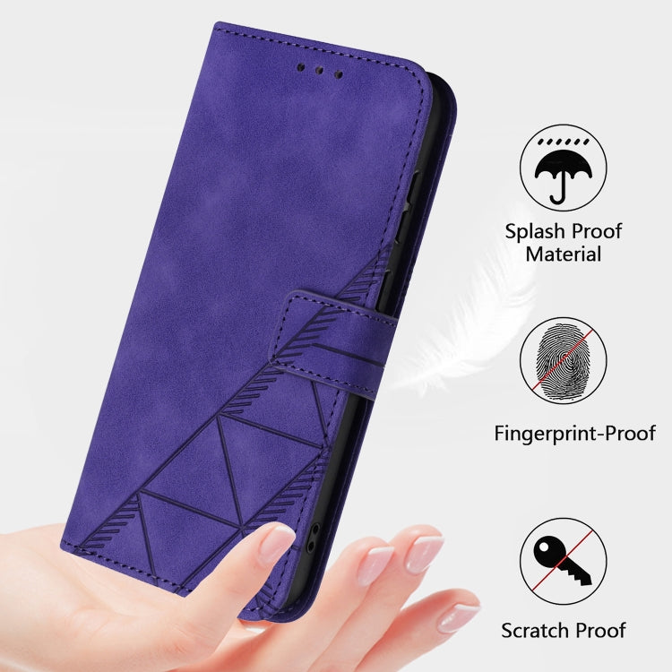 For Blackview Wave 6C Crossbody 3D Embossed Flip Leather Phone Case(Purple) - More Brand by buy2fix | Online Shopping UK | buy2fix