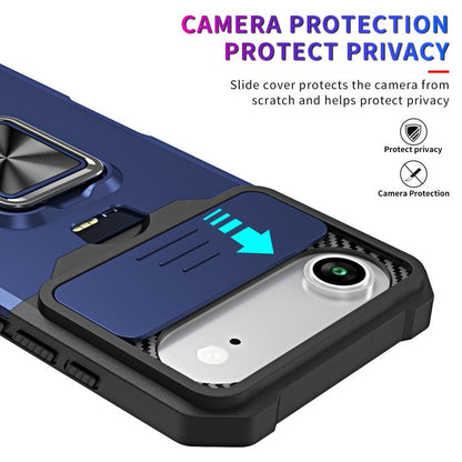 For iPhone Air Camera Shield Card Slot PC+TPU Phone Case(Blue) - iPhone Air Cases by buy2fix | Online Shopping UK | buy2fix