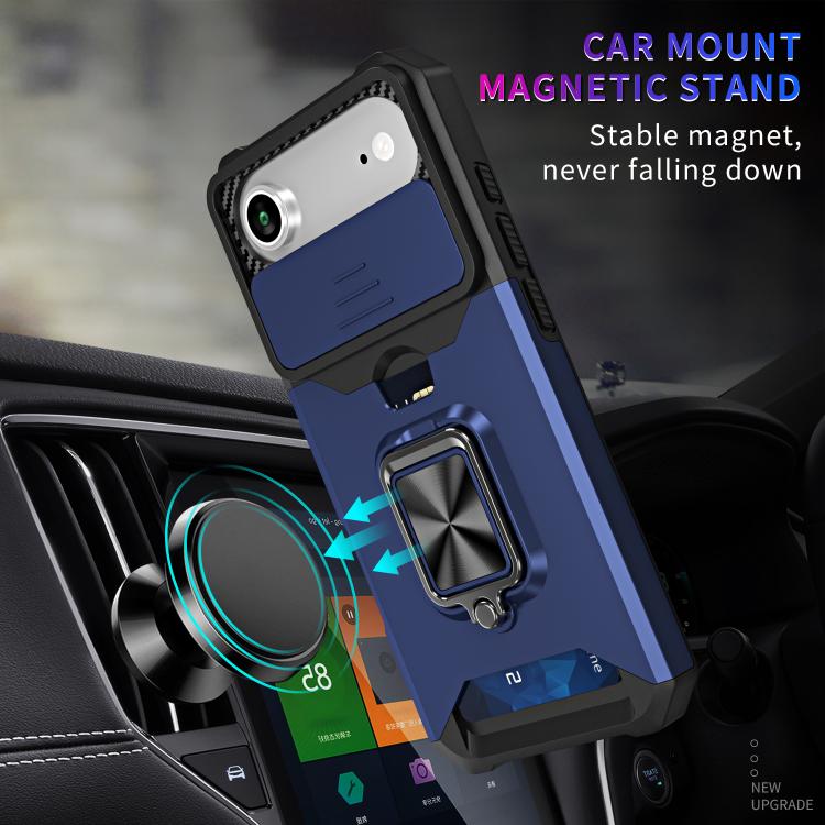 For iPhone Air Camera Shield Card Slot PC+TPU Phone Case(Dark Green) - iPhone Air Cases by buy2fix | Online Shopping UK | buy2fix
