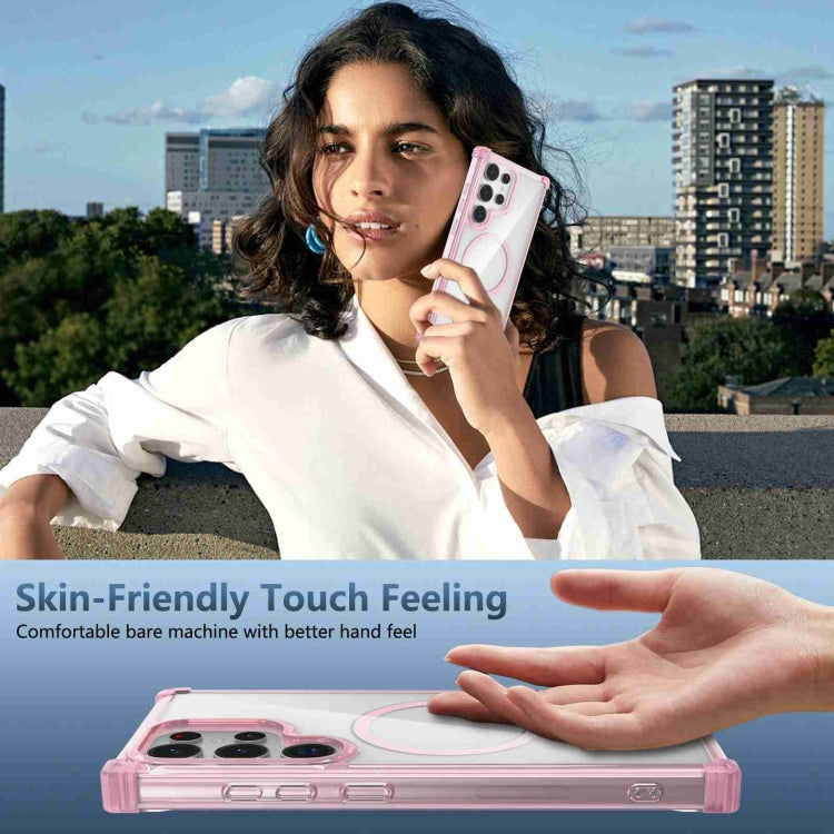 For Samsung Galaxy Note20 Ultra Transparent MagSafe Magnetic Phone Case(Pink) - Galaxy Note20 Ultra Cases by buy2fix | Online Shopping UK | buy2fix