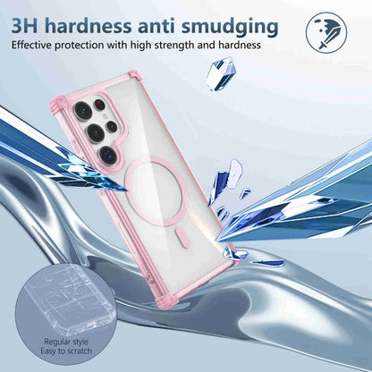 For Samsung Galaxy S23 FE 5G Transparent MagSafe Magnetic Phone Case(Pink) - Galaxy S23 FE 5G Cases by buy2fix | Online Shopping UK | buy2fix