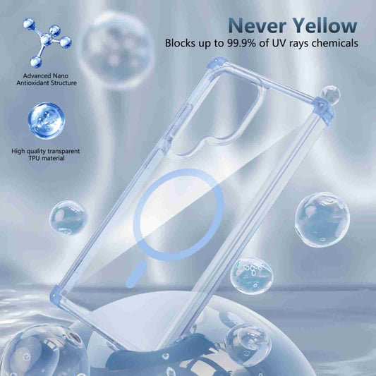 For Samsung Galaxy S23 FE 5G Transparent MagSafe Magnetic Phone Case(Blue) by buy2fix