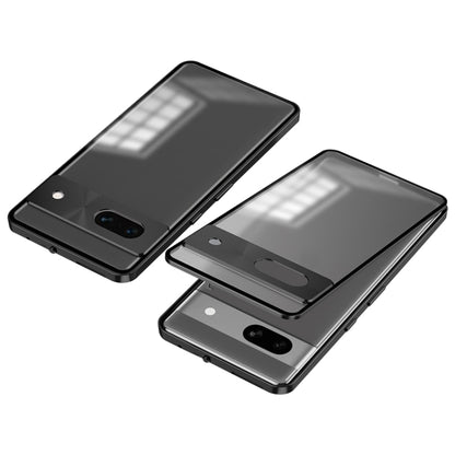 For Google Pixel 7a Snap Buckle Metal Frame Frosted Phone Case(Black) - Google Cases by buy2fix | Online Shopping UK | buy2fix