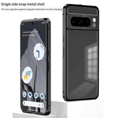 For Google Pixel 7a Snap Buckle Metal Frame Frosted Phone Case(Silver) - Google Cases by buy2fix | Online Shopping UK | buy2fix