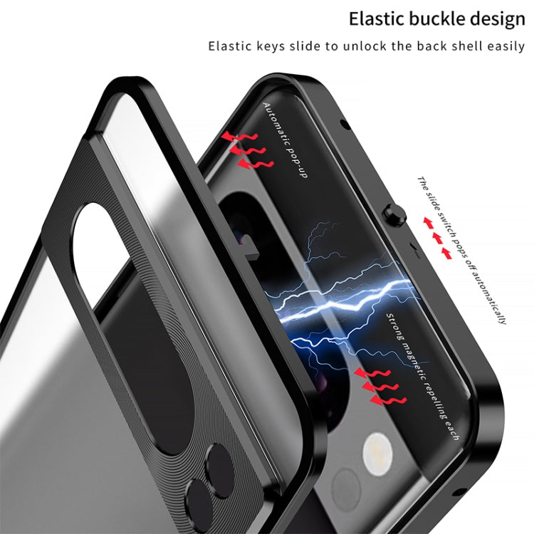 For Google Pixel 8a Snap Buckle Metal Frame Frosted Phone Case(Silver) - Google Cases by buy2fix | Online Shopping UK | buy2fix