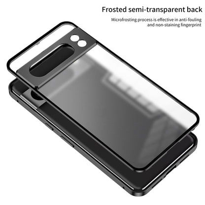 For Google Pixel 8 Pro Snap Buckle Metal Frame Frosted Phone Case(Silver) - Google Cases by buy2fix | Online Shopping UK | buy2fix