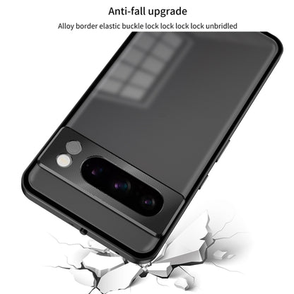 For Google Pixel 7a Snap Buckle Metal Frame Frosted Phone Case(Black) - Google Cases by buy2fix | Online Shopping UK | buy2fix
