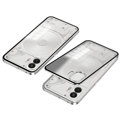 For Nothing Phone 2 Snap Buckle Metal Frame Frosted Phone Case(Silver) - Nothing Cases by buy2fix | Online Shopping UK | buy2fix