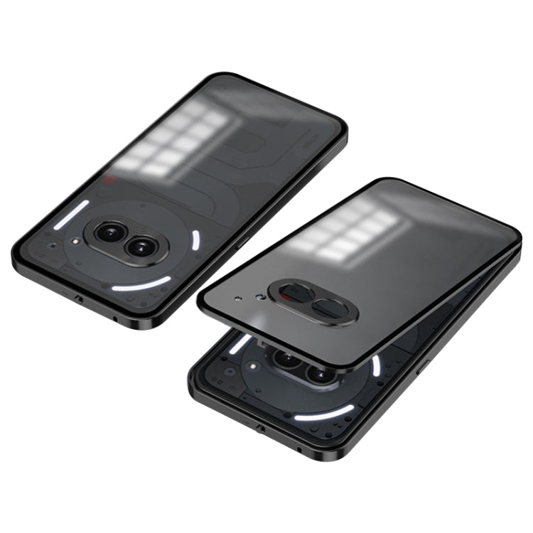 For Nothing Phone 2a Snap Buckle Metal Frame Frosted Phone Case(Black) - Nothing Cases by buy2fix | Online Shopping UK | buy2fix
