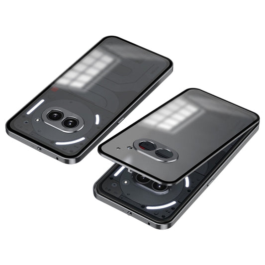 For Nothing Phone 2a Snap Buckle Metal Frame Frosted Phone Case(Grey) - Nothing Cases by buy2fix | Online Shopping UK | buy2fix