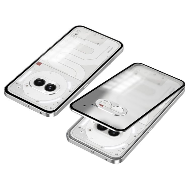 For Nothing Phone 2a Snap Buckle Metal Frame Frosted Phone Case(Silver) - Nothing Cases by buy2fix | Online Shopping UK | buy2fix