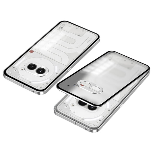 For Nothing Phone 2a Snap Buckle Metal Frame Frosted Phone Case(Silver) - Nothing Cases by buy2fix | Online Shopping UK | buy2fix
