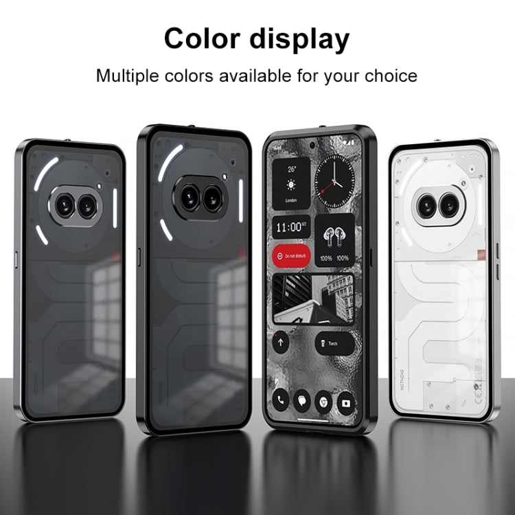 For Nothing Phone 2 Snap Buckle Metal Frame Frosted Phone Case(Black) - Nothing Cases by buy2fix | Online Shopping UK | buy2fix