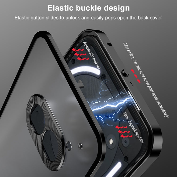 For Nothing Phone 2 Snap Buckle Metal Frame Frosted Phone Case(Black) - Nothing Cases by buy2fix | Online Shopping UK | buy2fix